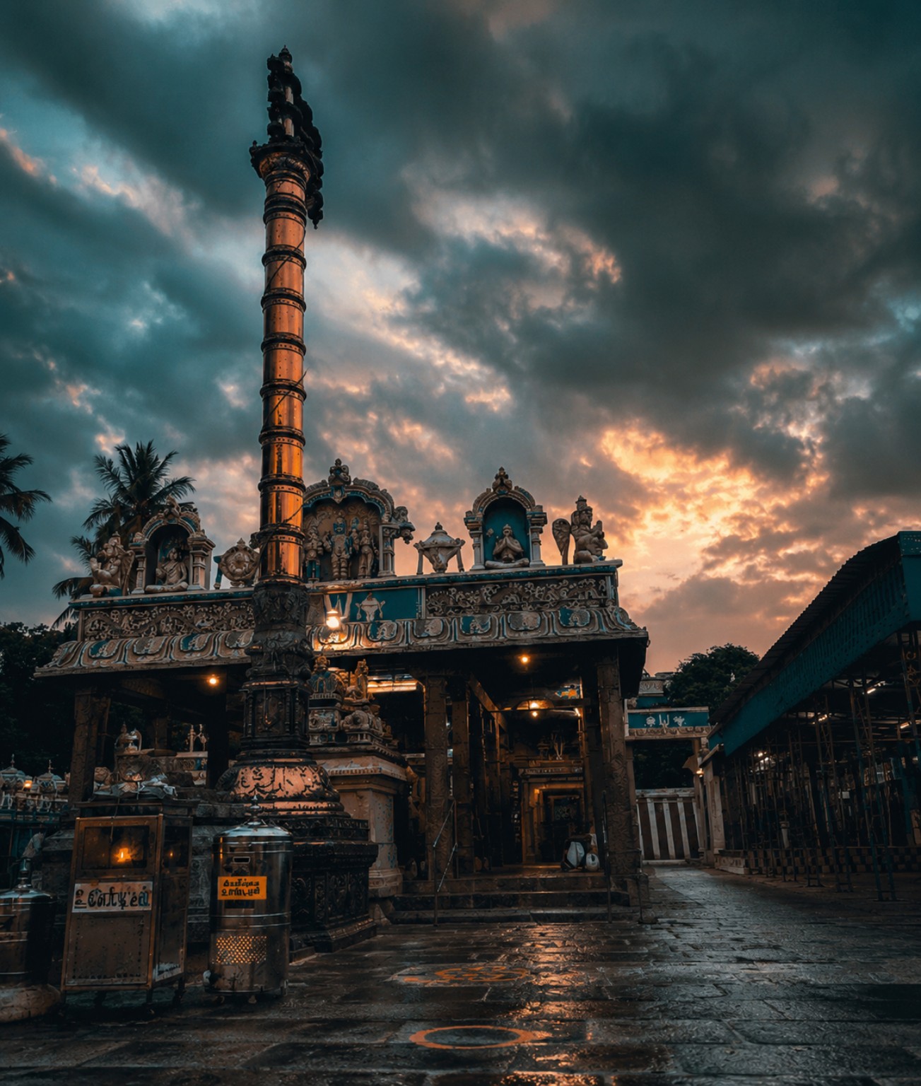 Temple at dusk